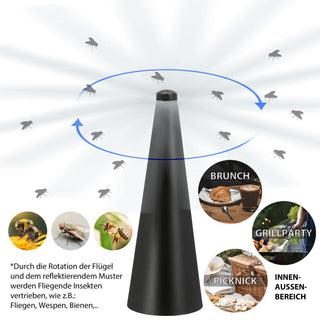 Fliegenwedler 9x26cm schwarz batteriebetrieben Fliegenabwehr Insektenschutz Fliegenvertreiber
