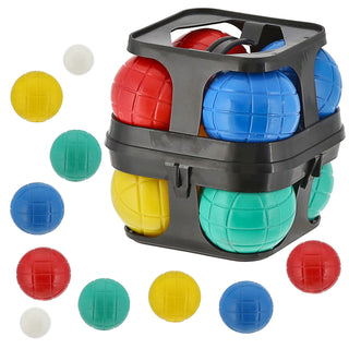 Boule Spiel Set 10teilig Kunststoff Wasserfüllung 8 Kugeln Ø7cm 2 Kugeln Ø3cm Aufbewahrungshalter Boccia