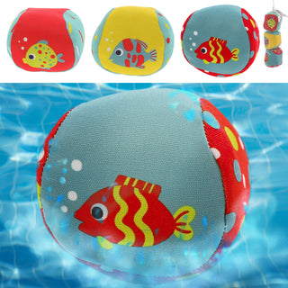Wasserballset 3-tlg Bälle im Netz Ø7cm Polyester bunt Ball Fische Wasserspielzeug Wasserball