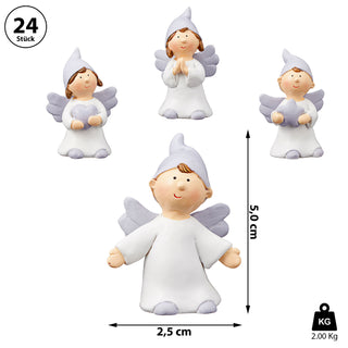 Schutzengel Display 24 Stück 4 Motiven Engel H5cm Tüte Glücksbringer Wunscherfüller Wegbegleiter Geschenktüte Engelchen