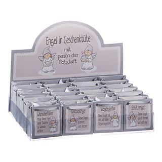 Schutzengel Display 24 Stück 4 Motiven Engel H5cm Tüte Glücksbringer Wunscherfüller Wegbegleiter Geschenktüte Engelchen