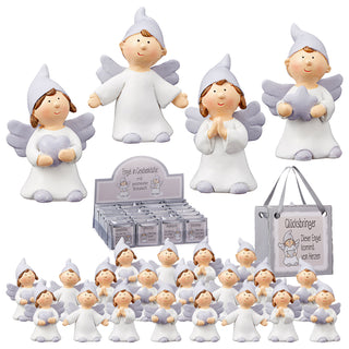 Schutzengel Display 24 Stück 4 Motiven Engel H5cm Tüte Glücksbringer Wunscherfüller Wegbegleiter Geschenktüte Engelchen