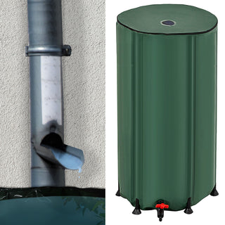 Regentonne faltbar Deckel Zapfhahn Zisterne 100 Liter 41x75x71cm grün Gartenzubehör Wassertank Tank Tonne