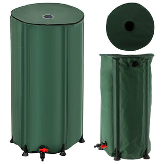 Regentonne faltbar Deckel Zapfhahn Zisterne 100 Liter 41x75x71cm grün Gartenzubehör Wassertank Tank Tonne