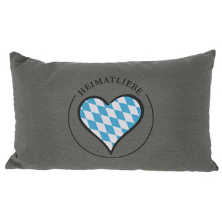 Sofakissen "Heimatliebe" 50x30cm 50x30cm 280g Füllung grau Sofakissen Kuschelkissen Herz Dekokissen Reißverschluss waschbar