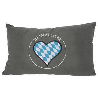 Sofakissen "Heimatliebe" 50x30cm 50x30cm 280g Füllung grau Sofakissen Kuschelkissen Herz Dekokissen Reißverschluss waschbar