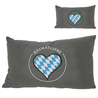 Sofakissen "Heimatliebe" 50x30cm 50x30cm 280g Füllung grau Sofakissen Kuschelkissen Herz Dekokissen Reißverschluss waschbar
