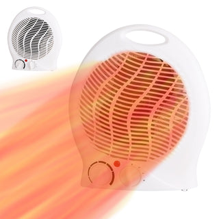 Heizlüfter weiß 1000W/2000W 22x25x13cm drei Heizstufen Kunststoff Kontrollleuchte Überhitzungsschutz Kippschutz Heizung mobil