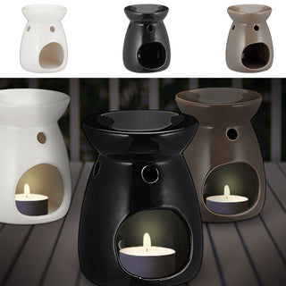 Duftlampe 3er Set Keramik H11cm schwarz beige weiß Aromalampe Raumduft