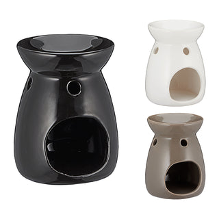 Duftlampe 3er Set Keramik H11cm schwarz beige weiß Aromalampe Raumduft