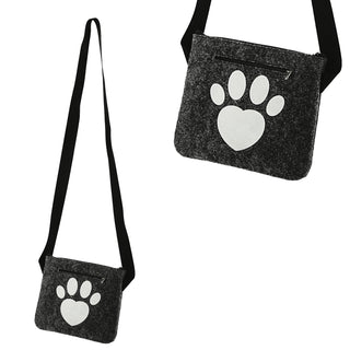 Hunde Leckerli Tasche Spruch "Pfote"/"BestFriends" hellgrau/anthrazit 22,5x19x1,5cm