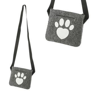 Hunde Leckerli Tasche Spruch "Pfote"/"BestFriends" hellgrau/anthrazit 22,5x19x1,5cm