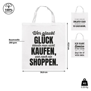 1St/3St Einkaufsbeutel 3 Sprüche 42x38cm Baumwolle Jutebeutel Beutel Tasche Einkaufstasche Stofftasche