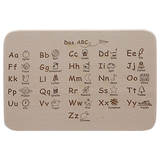 Frühstücksbrett Schulanfang Holz 2er Set Motiv 1x1 ABC Vesperbrett Brettchen Schüler Schulbeginn