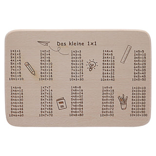 Frühstücksbrett Schulanfang Holz 2er Set Motiv 1x1 ABC Vesperbrett Brettchen Schüler Schulbeginn