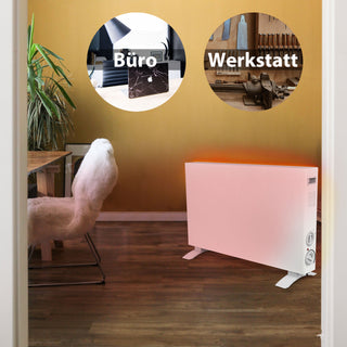 Konvektorheizung Basic groß weiß 1250W/2000W 68x45x22cm zwei Heizstufe Stahlblech Temperatursteuerung Überhitzungsschutz AbschaltautomatikHeizung mobil