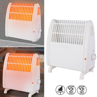 Konvektorheizung Basic klein weiß 400W/450W 27,5x27,5x12,7cm eine Heizstufe Stahlblech Temperatursteuerung Überhitzungsschutz AbschaltautomatikHeizung mobil