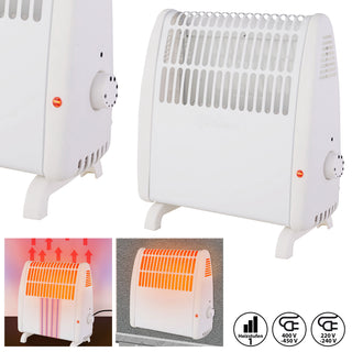 Konvektorheizung Basic klein weiß 400W/450W 27,5x27,5x12,7cm eine Heizstufe Stahlblech Temperatursteuerung Überhitzungsschutz AbschaltautomatikHeizung mobil