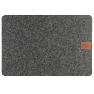 6x Tischset Filz mit Label beige/hell-/dunkelgrau 45x30cm Tischdekoration Platzdecken Filzuntersetzer Platzset runde Ecken