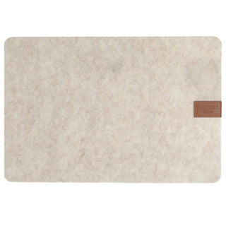 6x Tischset Filz mit Label beige/hell-/dunkelgrau 45x30cm Tischdekoration Platzdecken Filzuntersetzer Platzset runde Ecken