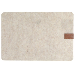 6x Tischset Filz mit Label beige/hell-/dunkelgrau 45x30cm Tischdekoration Platzdecken Filzuntersetzer Platzset runde Ecken