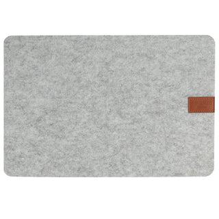 6x Tischset Filz mit Label beige/hell-/dunkelgrau 45x30cm Tischdekoration Platzdecken Filzuntersetzer Platzset runde Ecken