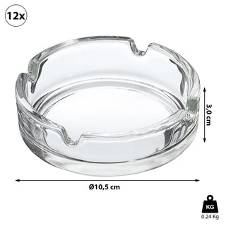 Glasaschenbecher Ø:10/12cm Glas Aschenbecher Ascher stapelbar Tischaschenbecher