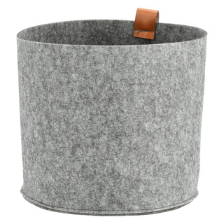 Filzkorb 3er Set Aufbewahrungskorb hell-/dunkelgrau S:Ø15x17cm;M:Ø19,5x20,5cm;L:Ø23x22cm PVC Schlaufe Henkelkorb Filzkorb Körbchen Ordnungskorb