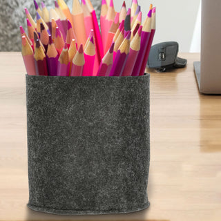 Filzkorb 3er Set Aufbewahrungskorb hell-/dunkelgrau S:Ø15x17cm;M:Ø19,5x20,5cm;L:Ø23x22cm PVC Schlaufe Henkelkorb Filzkorb Körbchen Ordnungskorb