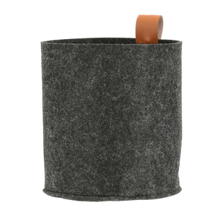 Filzkorb 3er Set Aufbewahrungskorb hell-/dunkelgrau S:Ø15x17cm;M:Ø19,5x20,5cm;L:Ø23x22cm PVC Schlaufe Henkelkorb Filzkorb Körbchen Ordnungskorb