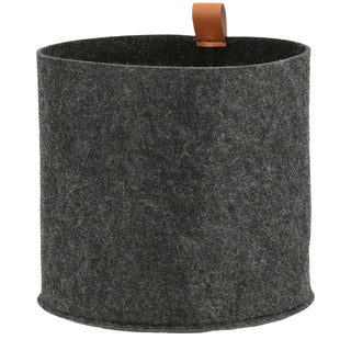 Filzkorb 3er Set Aufbewahrungskorb hell-/dunkelgrau S:Ø15x17cm;M:Ø19,5x20,5cm;L:Ø23x22cm PVC Schlaufe Henkelkorb Filzkorb Körbchen Ordnungskorb