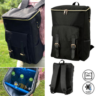 Thermorucksack 20 Liter 28x41x14cm schwarz Kühlrucksack Isoliertasche Rucksack Kühltasche