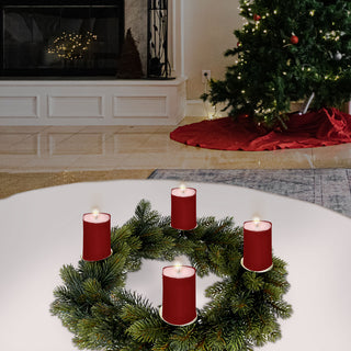 4x Adventskranz-Stecker Kerzenhalter Stecker silber/gold Ø:6cm/7,5cm Dorn Stumpenkerze Kranzstecker