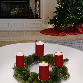 4x Adventskranz-Stecker Kerzenhalter Stecker silber/gold Ø:6cm/7,5cm Dorn Stumpenkerze Kranzstecker