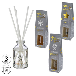 Raumduft Weihnachten 3er Set Vanille Lebkuchen Zimt Aromaduft Weihnachtsduft Diffuser