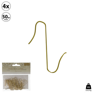 Weihnachtskugel Aufhänger gold/silber 4x50 Stück Metall Haken Kugelaufhänger Schnellaufhänger