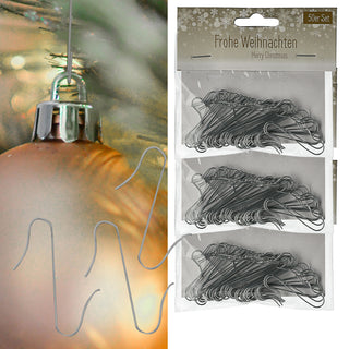 Weihnachtskugel Aufhänger gold/silber 4x50 Stück Metall Haken Kugelaufhänger Schnellaufhänger