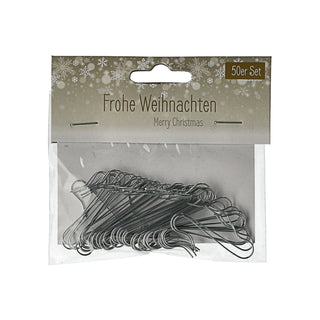 Weihnachtskugel Aufhänger gold/silber 4x50 Stück Metall Haken Kugelaufhänger Schnellaufhänger