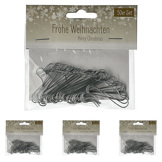 Weihnachtskugel Aufhänger gold/silber 4x50 Stück Metall Haken Kugelaufhänger Schnellaufhänger
