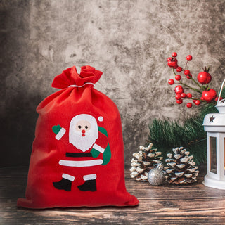 Geschenksack 3er Set 3 Motive 30x40cm Filz Santa Schneemann Bär Kordelzug Säckchen Stoffsack Beutel Geschenktasche