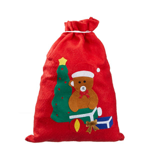 Geschenksack 3er Set 3 Motive 30x40cm Filz Santa Schneemann Bär Kordelzug Säckchen Stoffsack Beutel Geschenktasche