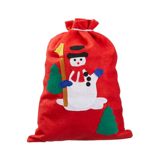 Geschenksack 3er Set 3 Motive 30x40cm Filz Santa Schneemann Bär Kordelzug Säckchen Stoffsack Beutel Geschenktasche