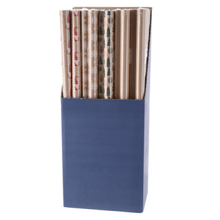Geschenkpapier Nature 50er Pack 4 Motive à 6 Stück naturfarben bunt Weihnachten Weihnachtsmotiv 70x200cm Verpackung Papier Geschenkpapierrolle