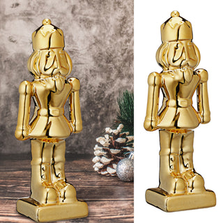 Deko Nussknacker Dolomit H19cm gold/silber Dekofigur Weihnachtsdekoration Figur Skulptur