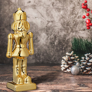 Deko Nussknacker Dolomit H19cm gold/silber Dekofigur Weihnachtsdekoration Figur Skulptur