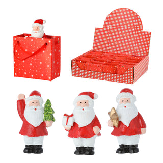 Mini Nikolaus Geschenktüte 24er Set Display H5cm Polyresin Tischdeko Gastgeschenk Geschenkdeko Weihnachtsmann Tannenbaum Stern Geschenk
