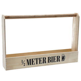 Bierflaschenträger 1/2 Meter Bier Sperrholz 49,5x32,5x8cm Bierliebhaber Flaschenträger Bierträger