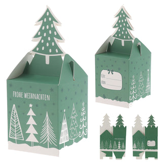 Süßigkeitenbox 3er Set 3 Weihnachts-Motive Papier 8,5x10x8,5cm Pralinenschachtel Geschenkverpackung Pappschachtel Boxen