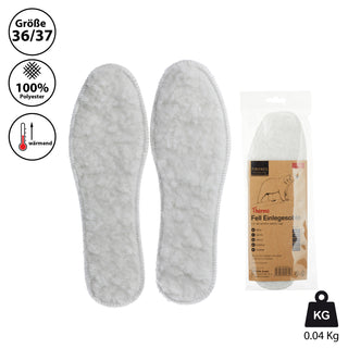 Einlegesohlen Fell wärmende Schuheinlagen Gr: 36-45 Polyester Einlage warme Füsse Fusspolster Thermo Kunstfell