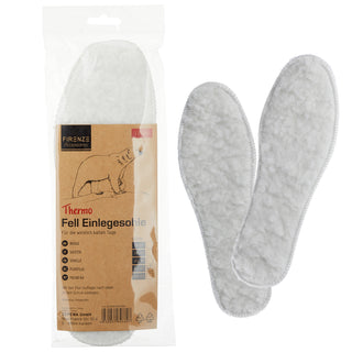 Einlegesohlen Fell wärmende Schuheinlagen Gr: 36-45 Polyester Einlage warme Füsse Fusspolster Thermo Kunstfell